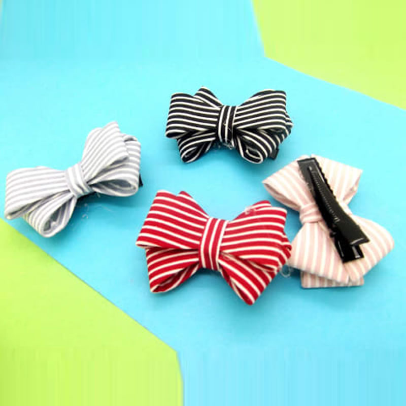 Pack of 4 Multicolor Beautiful Ribbon Hair Clips for Girls  FunKrafts Shop