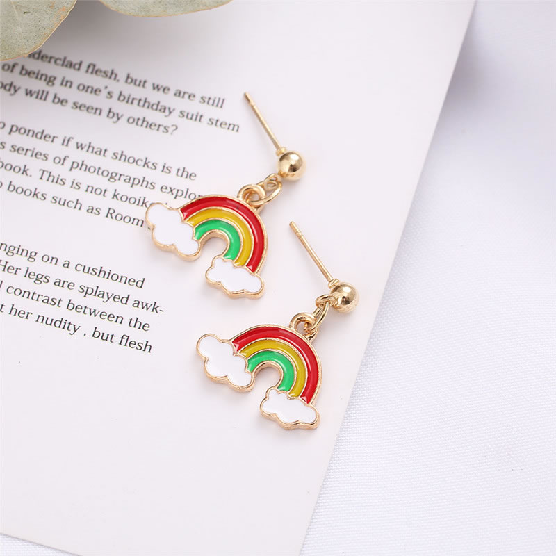 Heart Moon Star Flowers Stud Rainbow Earrings 7 pcs Set, Jewellery ...