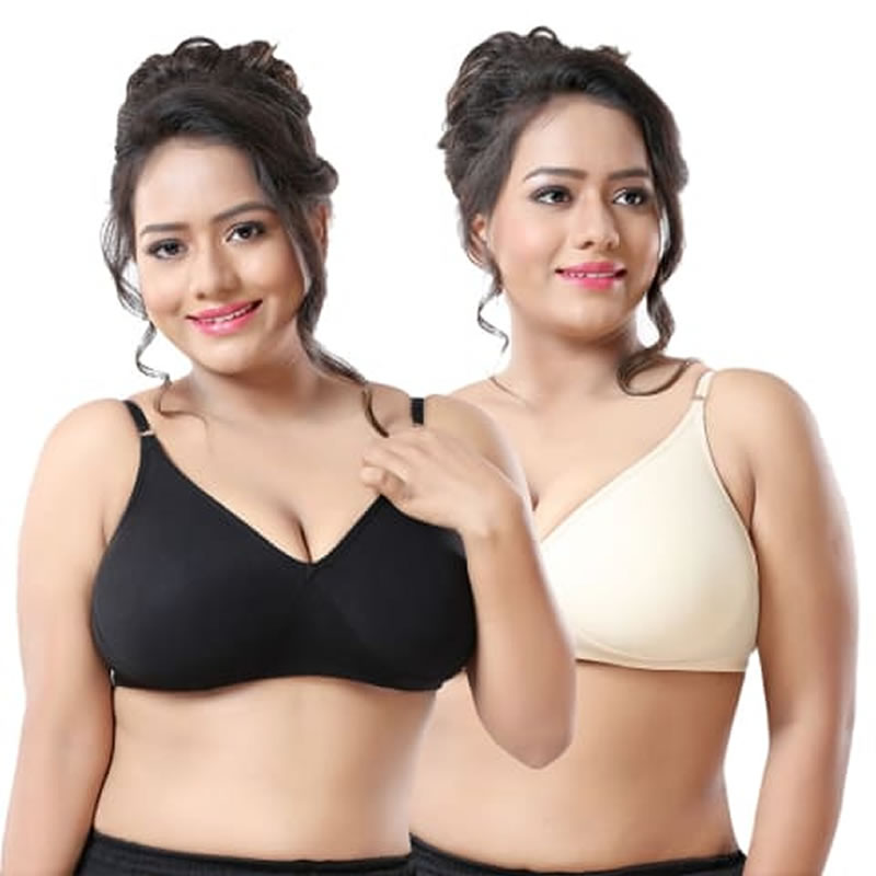 Cotton Women Seamless Pushup Soft Cup Non Padded Bra, Plain at Rs