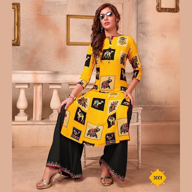Littledesire Printed Kurta With Embroidered Palazzo, Ethnic Wear ...