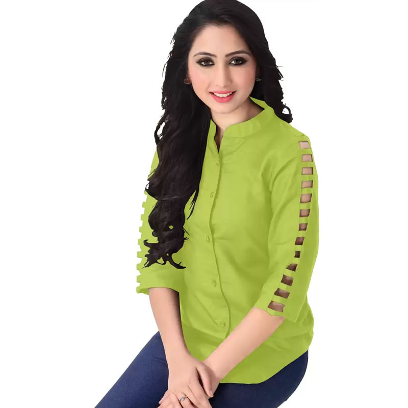 Rayon Plain Women Casual Top, Western Wear, Tops Free Delivery India.