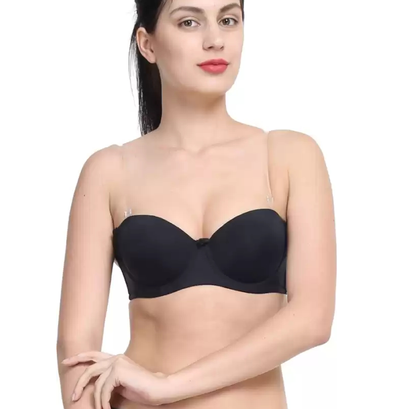 Women's Strapless Bra With Clear Straps