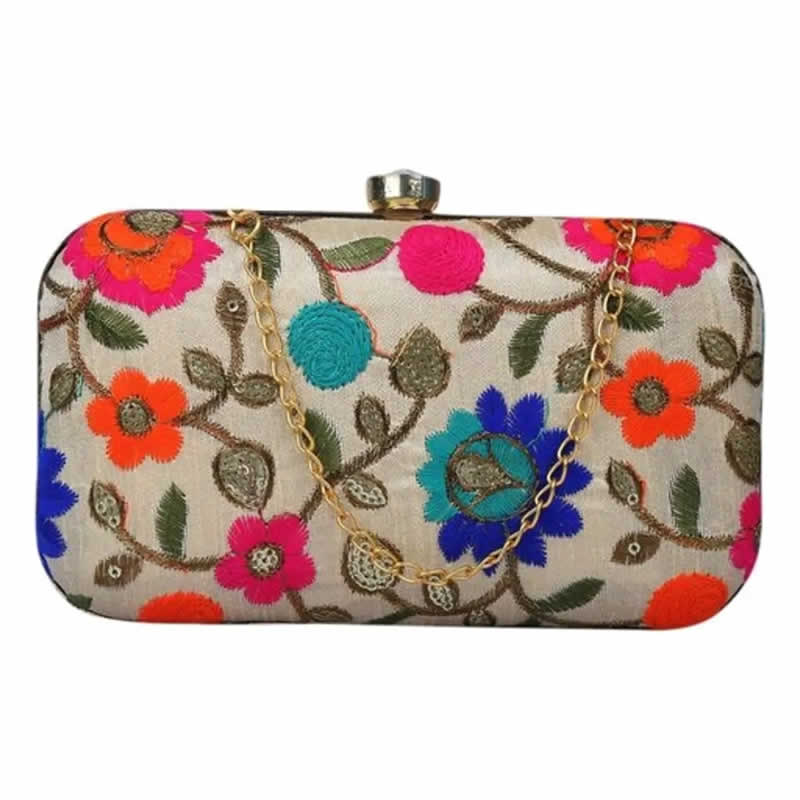Buy Green Printed Floral Silk Clutch Bag by NR BY NIDHI RATHI Online at Aza  Fashions.