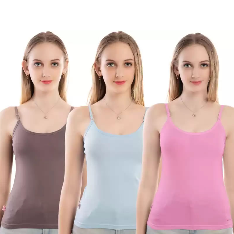 Women Cotton Shelf Bra Camisole Tank Top Pack of 3, Lingerie, Bra Free  Delivery India.