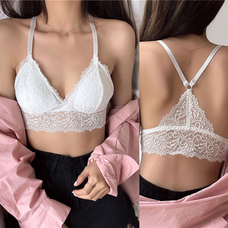Womens Lace Bralette Padded Wire Free Bra Fashionable Crop Top Style Sexy  Tops