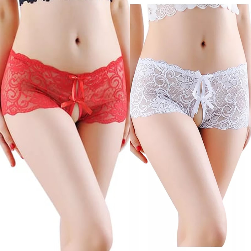 Women's Lace Transparent Sexy Open File Sexy Low Waist Panties