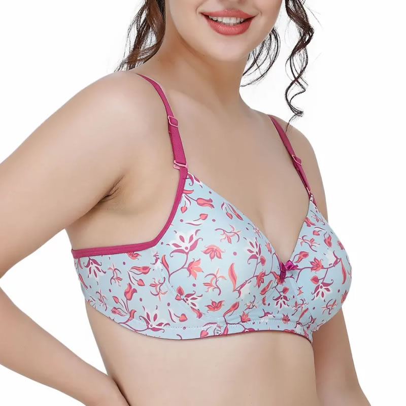 Floral Printed Full Coverage Bra, Lingerie, Bra Free Delivery India.
