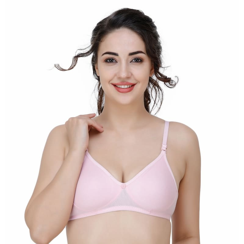 Hosiery Solid Plain Non Padded Seamless Moulded Bra Pack of 3, Lingerie,  Bra Free Delivery India.