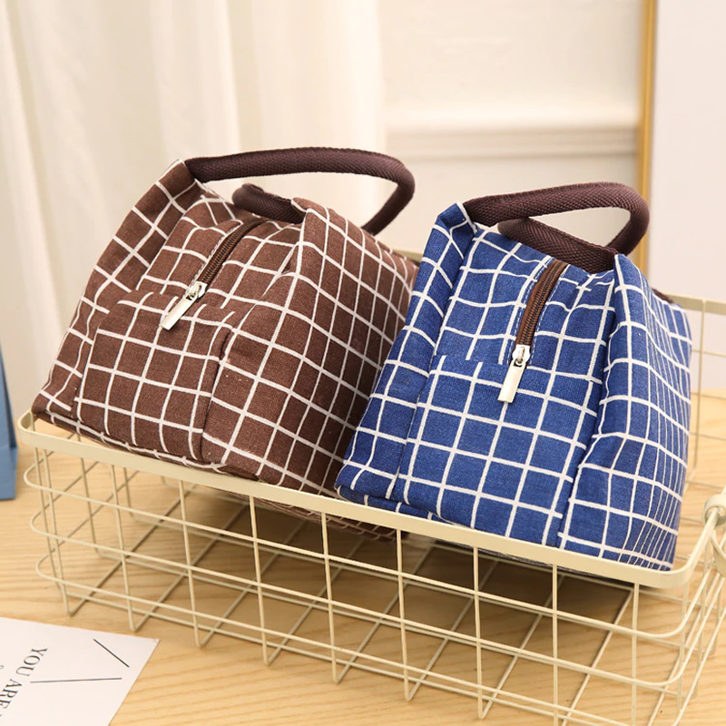 Check Print Insulated Oxford Portable Lunch Thermal Bags , Bags ...