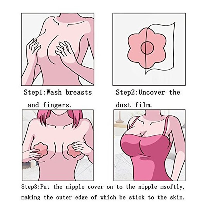 Silicone Nipple Bra Pad Adhesive Reusable Breast Sticker Reusable Silicone  Nipple Cover Pad Skin Adhesive Invisible Bra