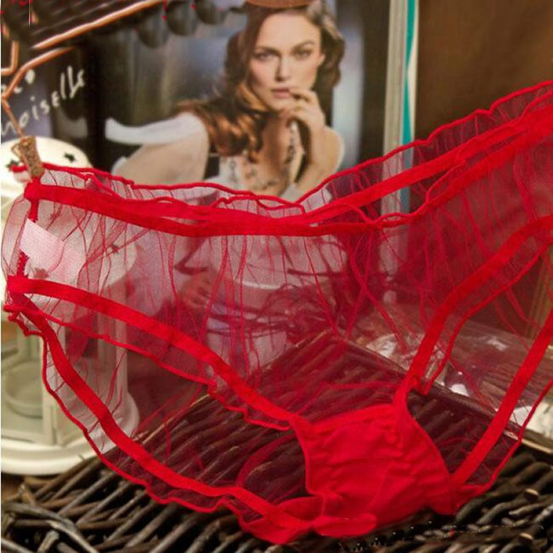 Transparent Seamless Net yarn Lace Underwear Panties, Lingerie