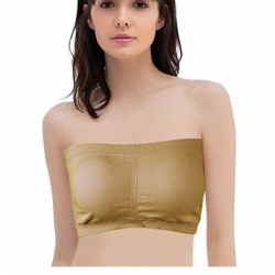 Solid Padded Tube Bra With Detachable Strap