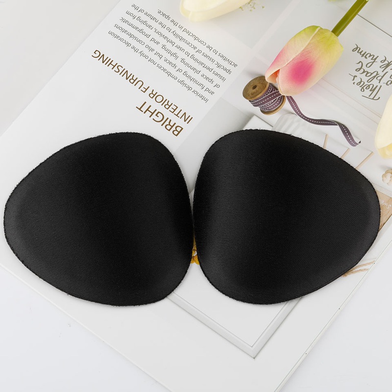 Triangle sponge padding inserts bra pads removable bikini enhancers Bra  Pad-Beige 2 PCS