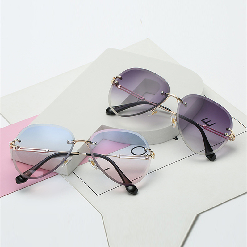 Littledesire Rimless Gradient Shades Cutting Lens Sunglasses ...