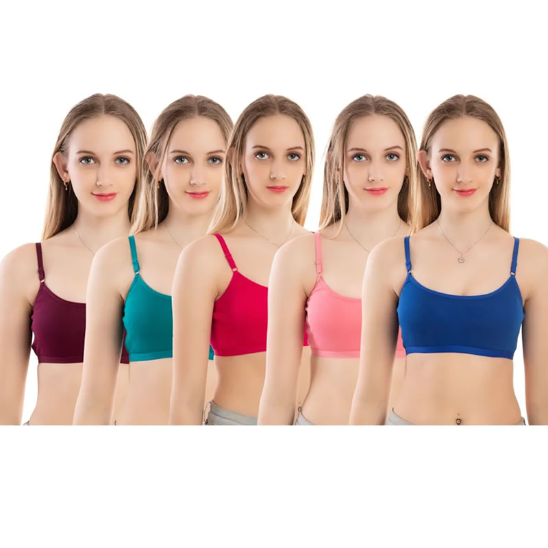 High Quality Daily Wear Cotton Sports Bra Pack of 5, Lingerie, Bra Free  Delivery India.